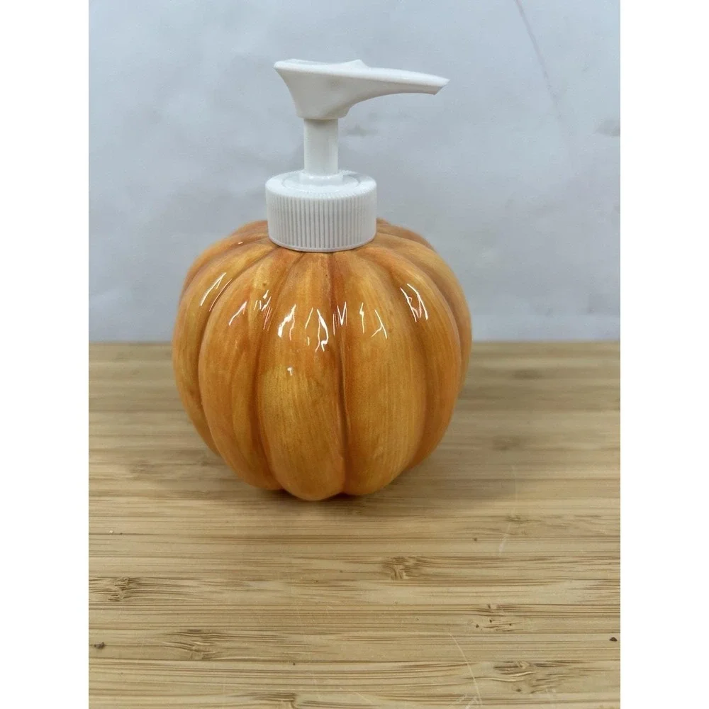 Otagiri Japan‎ Hand Painted Pumpkin Soap Dispenser New Never Used Vintage